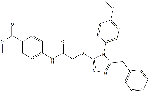 methyl 4-[({[5-benzyl-4-(4-methoxyphenyl)-4H-1,2,4-triazol-3-yl]sulfanyl}acetyl)amino]benzoate Struktur