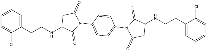 3-{[2-(2-chlorophenyl)ethyl]amino}-1-[4-(3-{[2-(2-chlorophenyl)ethyl]amino}-2,5-dioxo-1-pyrrolidinyl)phenyl]-2,5-pyrrolidinedione Struktur