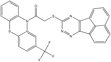 acenaphtho[1,2-e][1,2,4]triazin-9-yl 2-oxo-2-[2-(trifluoromethyl)-10H-phenothiazin-10-yl]ethyl sulfide Struktur