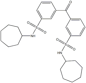 N-cycloheptyl-3-{3-[(cycloheptylamino)sulfonyl]benzoyl}benzenesulfonamide Struktur