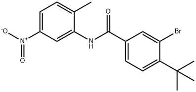 3-bromo-4-(tert-butyl)-N-(2-methyl-5-nitrophenyl)benzamide Struktur