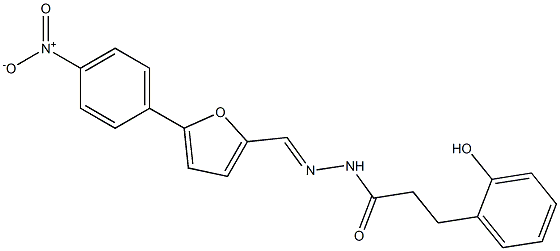 N'-[(5-{4-nitrophenyl}-2-furyl)methylene]-3-(2-hydroxyphenyl)propanohydrazide Struktur