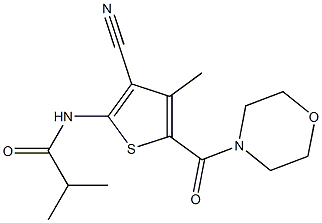 N-[3-cyano-4-methyl-5-(morpholin-4-ylcarbonyl)thien-2-yl]-2-methylpropanamide Struktur