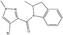 1-[(4-bromo-1-methyl-1H-pyrazol-3-yl)carbonyl]-2-methylindoline Struktur