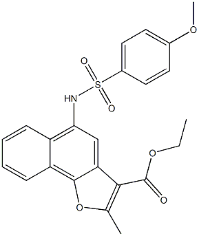 ethyl 5-{[(4-methoxyphenyl)sulfonyl]amino}-2-methylnaphtho[1,2-b]furan-3-carboxylate Struktur