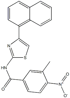 4-nitro-3-methyl-N-[4-(1-naphthyl)-1,3-thiazol-2-yl]benzamide Struktur