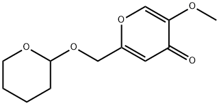 5-methoxy-2-(((tetrahydro-2H-pyran-2-yl)oxy)methyl)-4H-pyran-4-one* Struktur