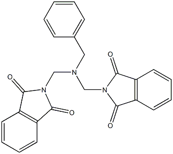 2-({benzyl[(1,3-dioxo-1,3-dihydro-2H-isoindol-2-yl)methyl]amino}methyl)-1H-isoindole-1,3(2H)-dione Struktur