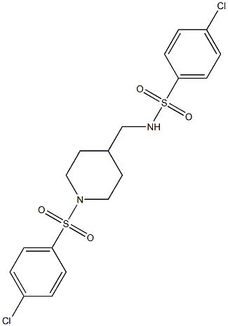 4-chloro-N-({1-[(4-chlorophenyl)sulfonyl]-4-piperidinyl}methyl)benzenesulfonamide Struktur