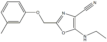 5-(ethylamino)-2-[(3-methylphenoxy)methyl]-1,3-oxazole-4-carbonitrile Struktur