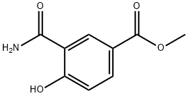 Benzoic acid, 3-(aminocarbonyl)-4-hydroxy-, methyl ester Struktur