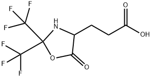 3-(5-oxo-2,2-bis(trifluoromethyl)oxazolidin-4-yl)propanoic acid Struktur