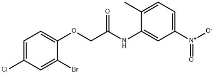 2-(2-bromo-4-chlorophenoxy)-N-(2-methyl-5-nitrophenyl)acetamide Struktur