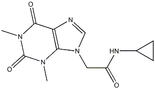 N-cyclopropyl-2-(1,3-dimethyl-2,6-dioxo-1,2,3,6-tetrahydro-9H-purin-9-yl)acetamide Struktur