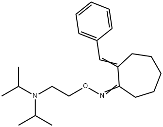 (1E,2Z)-2-benzylidenecycloheptanone O-2-(diisopropylamino)ethyl oxime Struktur