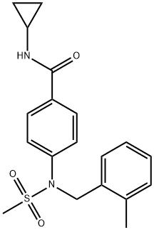 N-cyclopropyl-4-[(2-methylbenzyl)(methylsulfonyl)amino]benzamide Struktur