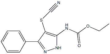 ethyl 4-(cyanosulfanyl)-3-phenyl-1H-pyrazol-5-ylcarbamate Struktur