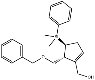 1-Cyclopentene-1-Methanol, 4-(diMethylphenylsilyl)-5-[(phenylMethoxy)Methyl]-, (4S,5R)- Struktur