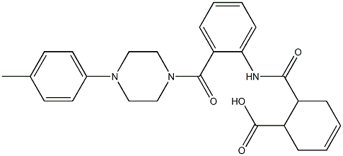 6-[(2-{[4-(4-methylphenyl)-1-piperazinyl]carbonyl}anilino)carbonyl]-3-cyclohexene-1-carboxylicacid Struktur