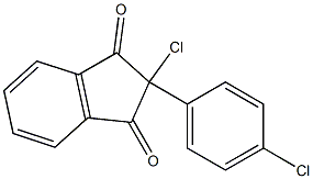 2-chloro-2-(4-chlorophenyl)-2,3-dihydro-1H-indene-1,3-dione Struktur