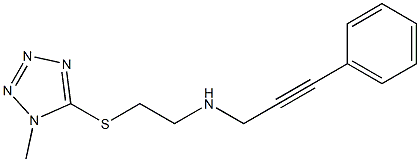 N-{2-[(1-methyl-1H-tetraazol-5-yl)sulfanyl]ethyl}-N-(3-phenyl-2-propynyl)amine Struktur