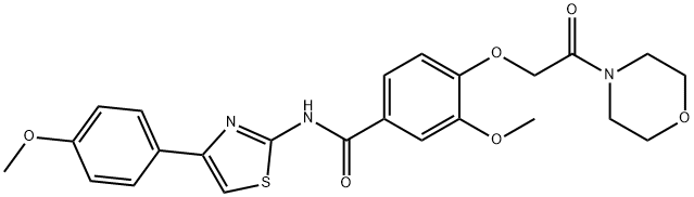 Benzamide, 3-methoxy-N-[4-(4-methoxyphenyl)-2-thiazolyl]-4-[2-(4-morpholinyl)-2-oxoethoxy]- Struktur