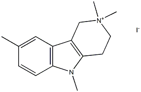 2,2,5,8-tetramethyl-2,3,4,5-tetrahydro-1H-pyrido[4,3-b]indol-2-ium iodide Struktur