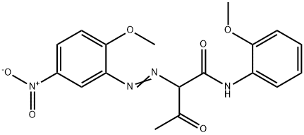 2-[(E)-(2-methoxy-5-nitrophenyl)diazenyl]-N-(2-methoxyphenyl)-3-oxobutanamide Struktur