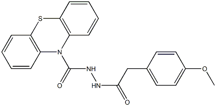 N'-[2-(4-methoxyphenyl)acetyl]-10H-phenothiazine-10-carbohydrazide Struktur