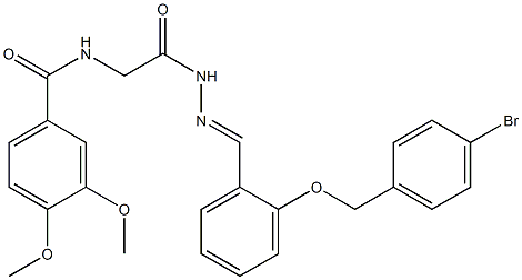 N-({N'-[(1E)-{2-[(4-bromophenyl)methoxy]phenyl}methylidene]hydrazinecarbonyl}methyl)-3,4-dimethoxybenzamide Struktur