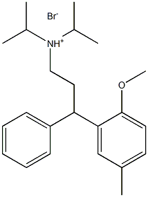 [3-(2-methoxy-5-methylphenyl)-3-phenylpropyl]bis(propan-2-yl)azanium bromide Struktur