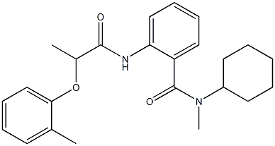 N-cyclohexyl-N-methyl-2-{[2-(2-methylphenoxy)propanoyl]amino}benzamide Struktur