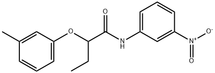 2-(3-methylphenoxy)-N-(3-nitrophenyl)butanamide Struktur