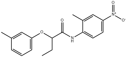 N-(2-methyl-4-nitrophenyl)-2-(3-methylphenoxy)butanamide Struktur