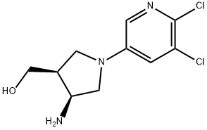 3-PyrrolidineMethanol, 4-aMino-1-(5,6-dichloro-3-pyridinyl)-, (3S,4S)- Struktur