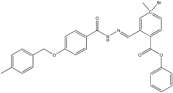 4-bromo-2-[(1E)-[({4-[(4-methylphenyl)methoxy]phenyl}formamido)imino]methyl]phenyl 4-methylbenzoate Struktur