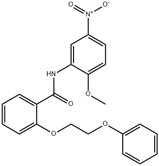 N-(2-methoxy-5-nitrophenyl)-2-(2-phenoxyethoxy)benzamide Struktur