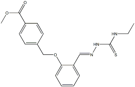 methyl 4-({2-[(1E)-{[(ethylcarbamothioyl)amino]imino}methyl]phenoxy}methyl)benzoate Struktur