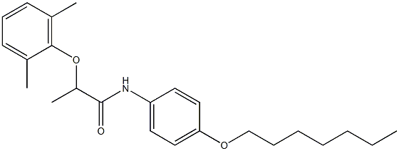 2-(2,6-dimethylphenoxy)-N-[4-(heptyloxy)phenyl]propanamide Struktur