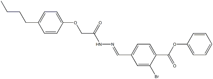 4-[(1Z)-{[2-(4-butylphenoxy)acetamido]imino}methyl]phenyl 2-bromobenzoate Struktur