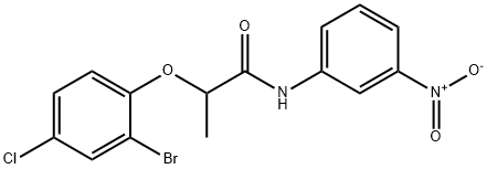 2-(2-bromo-4-chlorophenoxy)-N-(3-nitrophenyl)propanamide Struktur