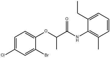 2-(2-bromo-4-chlorophenoxy)-N-(2-ethyl-6-methylphenyl)propanamide Struktur