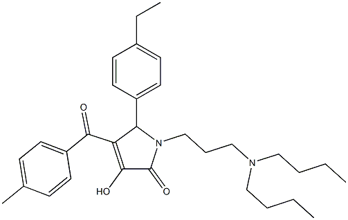 1-[3-(dibutylamino)propyl]-5-(4-ethylphenyl)-3-hydroxy-4-(4-methylbenzoyl)-1,5-dihydro-2H-pyrrol-2-one Struktur