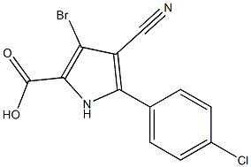 1H-Pyrrole-2-carboxylicacid,3-bromo-5-(4-chlorophenyl)-4-cyano- Struktur