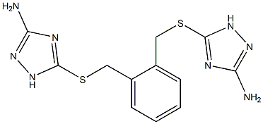 5-[(2-{[(3-amino-1H-1,2,4-triazol-5-yl)sulfanyl]methyl}benzyl)sulfanyl]-1H-1,2,4-triazol-3-amine Struktur