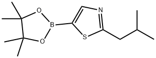 2-isobutyl-5-(4,4,5,5-tetramethyl-1,3,2-dioxaborolan-2-yl)thiazole Struktur