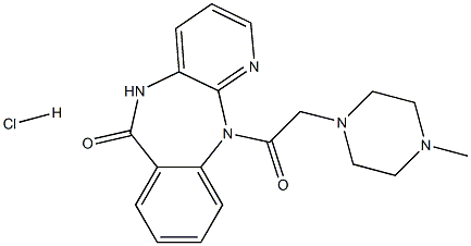 5,11-dihydro-11-((4-methyl-1-piperazinyl)acetyl)-6H-pyrido(2,3-b)(1,4)benzodiazepin-6-one monohydrochloride Struktur