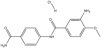 Benzamide, 3-amino-N-[4-(aminocarbonyl)phenyl]-4-methoxy-, hydrochloride Struktur