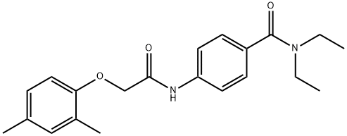 4-{[2-(2,4-dimethylphenoxy)acetyl]amino}-N,N-diethylbenzamide Struktur