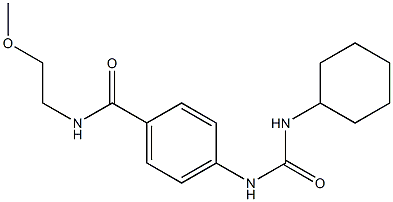 4-{[(cyclohexylamino)carbonyl]amino}-N-(2-methoxyethyl)benzamide Struktur